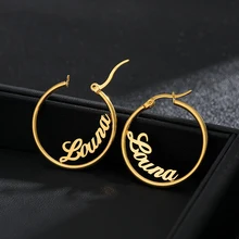 1 Pair Big Round Circle Custom Earring Personalized Stud Earrings For Women Stainless Steel Jewelry Pendientes Mujer Moda 2019 1 Pair Big Round Circle Custom Earring Personalized Stud Earrings For Women Stainless Steel Jewelry Pendientes Mujer Moda 2019