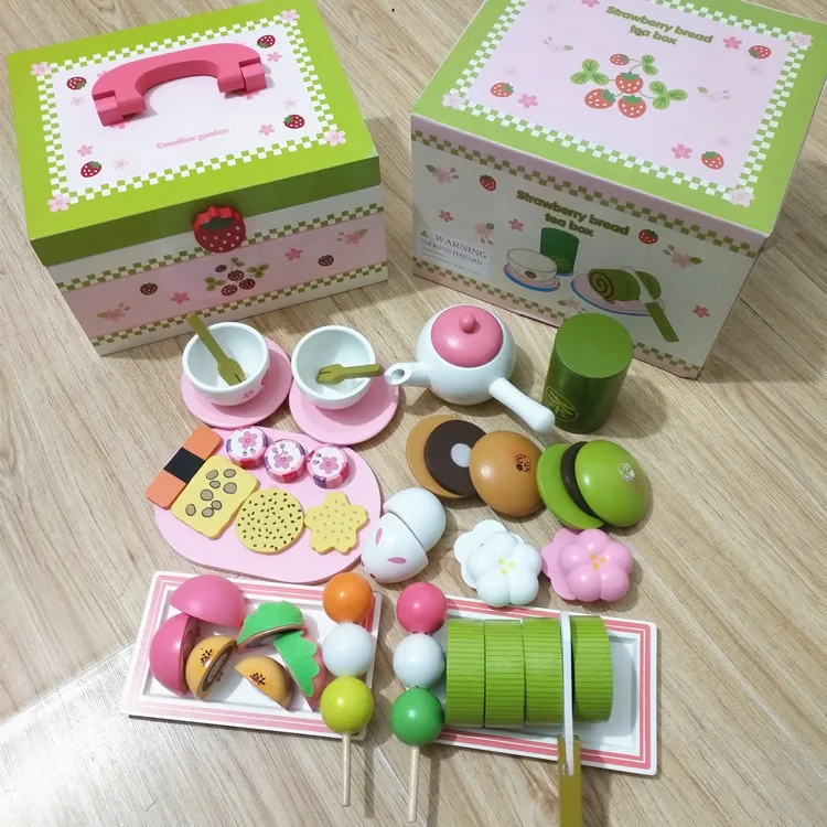 

New Style Separation And Wind Afternoon Tea Combo Wooden Children GIRL'S And BOY'S Play House Kitchen Earnestly Toy 2-3-4