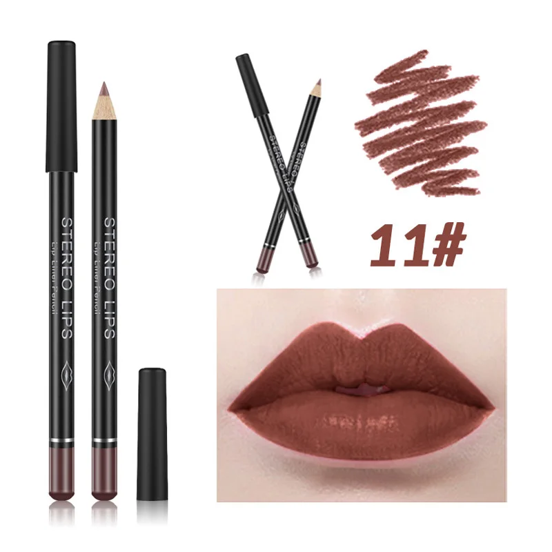 1pcs color 11 12 цветов, сексуальная матовая помада для губ, карандаш для губ, натуральный матовый карандаш для губ, набор ручек, инструмент для макияжа, женская косметика, легко носить - Цвет: 1pcs color 11