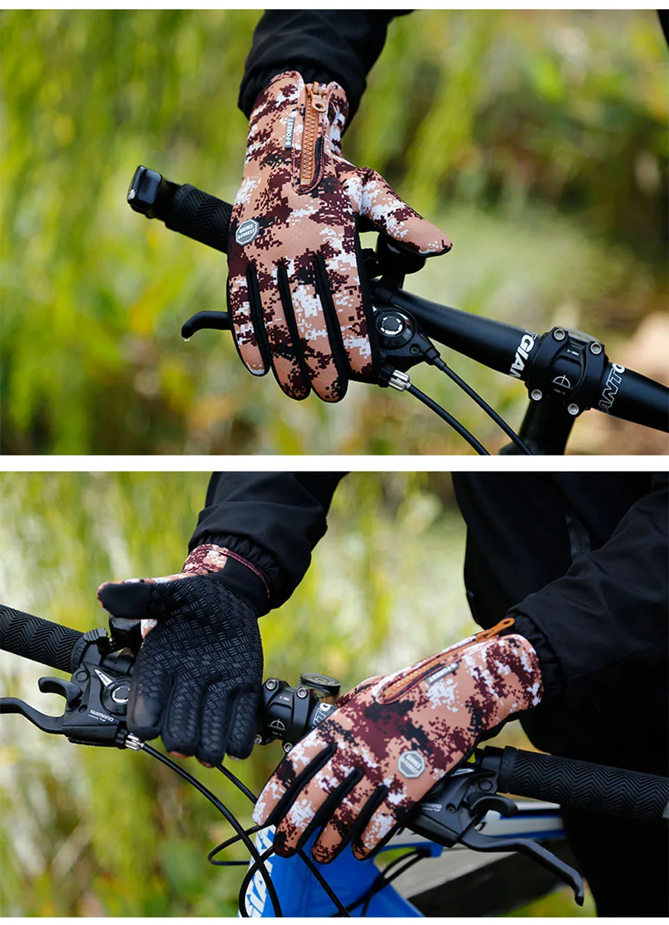 Открытый сенсорный экран бионический камуфляж Полный Перчатки Охота Велоспорт камуфляжные перчатки противоскользящие рыболовные стрельбы перчатки эластичные