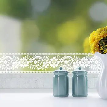 

Wall Stickers Home Decor Removable Lace Mirror Sticker Waist Line Window Glass Door Room Decoration Maison 2019 Dropshipping c