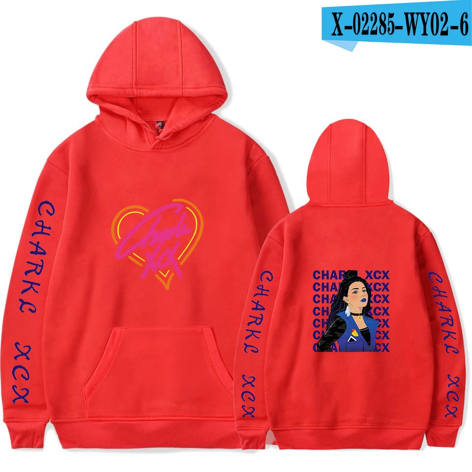 As picture Удобные толстовки с капюшоном Charli XCX толстовки для мужчин/женщин с модным принтом Charli XCX толстовки мужские осенние пуловеры повседневные черные топы - Цвет: As picture