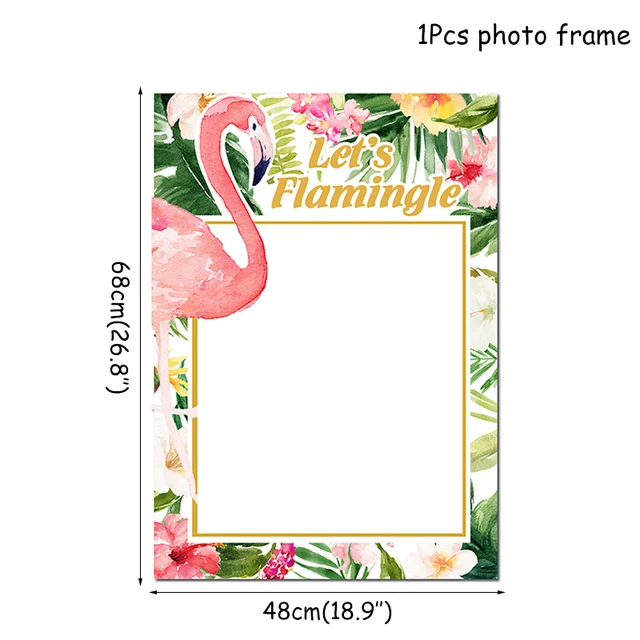 Hawaiian Party Decorations Palm Leaves Bunting Banner Luau Flamingo Summer Tropical Party Decoration Jungle Safari Party Ballons 1pcs photo frame