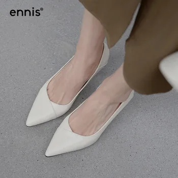 

ENNIS 2020 Fashion Thin Heel Shoes Women Stiletto High Heels Pointed Toe Leather Pumps Summer Office Lady Party Shoes NEW P0020