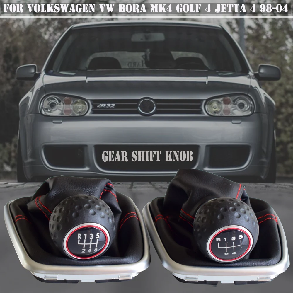 

Car Styling Gear Shift Knob Lever Shifter With Gaiter Boot Cover For VW Bora MK4 Golf 4 Jetta4 1998-2004 Manual For 5 6 Speed