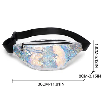 

high quality Women Waist Bag Holographic Sequin Casual Chest Bag for women Fanny Pack Crossbody Purse dropshipping and wholesale