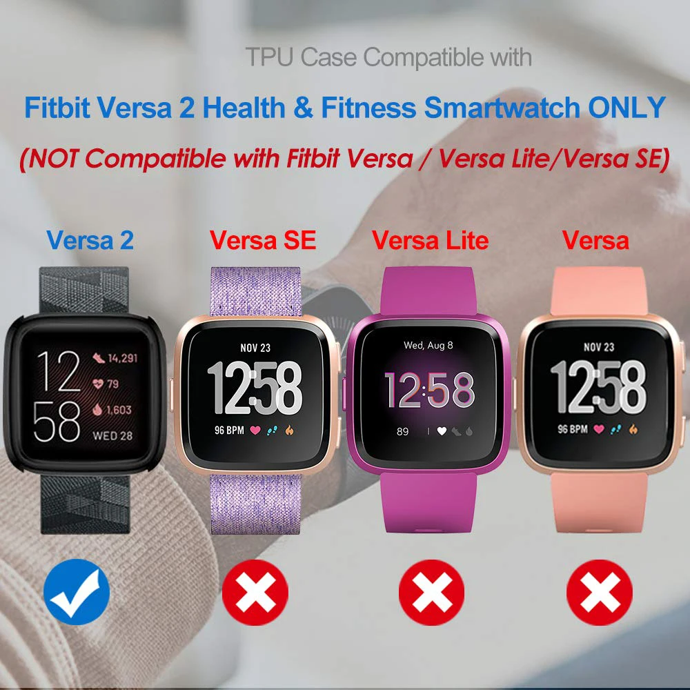 Для Fitbit Versa 2 чехол ТПУ прочный бампер чехол мультицветный чехол универсальная защитная покрытая оболочка бампера для Versa 2 Smartwatch