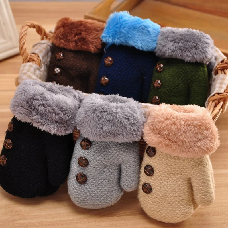 

Double layer Child Male and female Winter Gloves The New Thicken 1Pair Winter gloves Keep warm Package