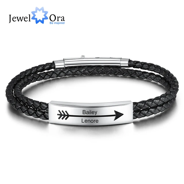 Personalized Bracelet for Men, Leather Bracelet Mens,personalized Leather  Bracelet, Engraved Bracelets for Men, Gift for Boyfriend, Dad Gift - Etsy