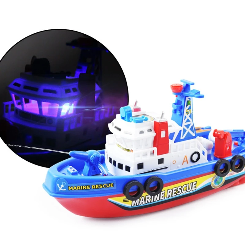 

Fast Speed Music Light Electric Marine Rescue Fire Fighting Boat Toy for Kids