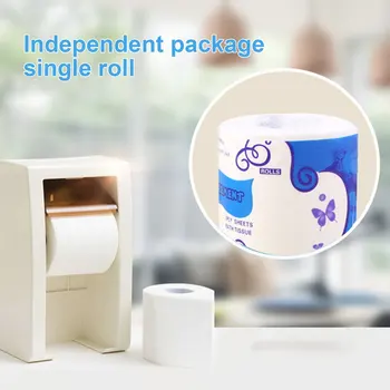 

2 Rolls Standard 3-ply Toilet Paper Bulk Rolls Bath Tissue Household Bathroom Soft Paper Towel