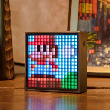

Timebox Evo Bluetooth Portable Speaker with Clock Alarm Programmable LED Display for Pixel Art Creation Unique gift