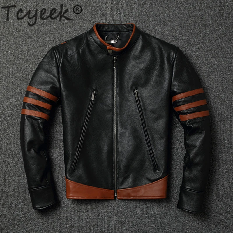 classic sheepskin coats Tcyeek 2020 New 100% Genuine Leather Jackets Men Streetwear Motorcycle Natural Real Sheepskin Coat Men's Leather Jacket Jaqueta cowhide coat Genuine Leather