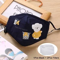 1Pcs PM2.5 Children Mouth Mask Respirator Cartoon Panda Thicken Smog Mask Warm Dust Mask Fits 2-10 Years Old Kids 2