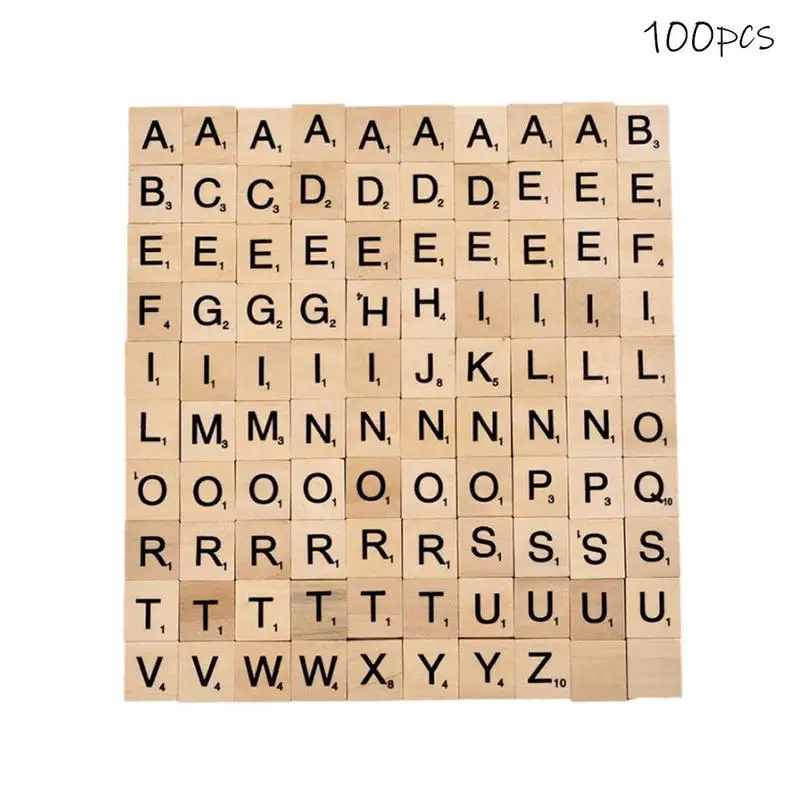 10 шт./компл. деревянные буквы для игры скраббл плитки игра английские слова деревянный буквенный Алфавит плитки черный Scrabble игрушки Дети