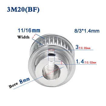

1PCS 3M20 Tooth To 3M25 Tooth Synchronous Wheel Gear Motor Keyway Timing Belt Pulley Width 11mm 16mm
