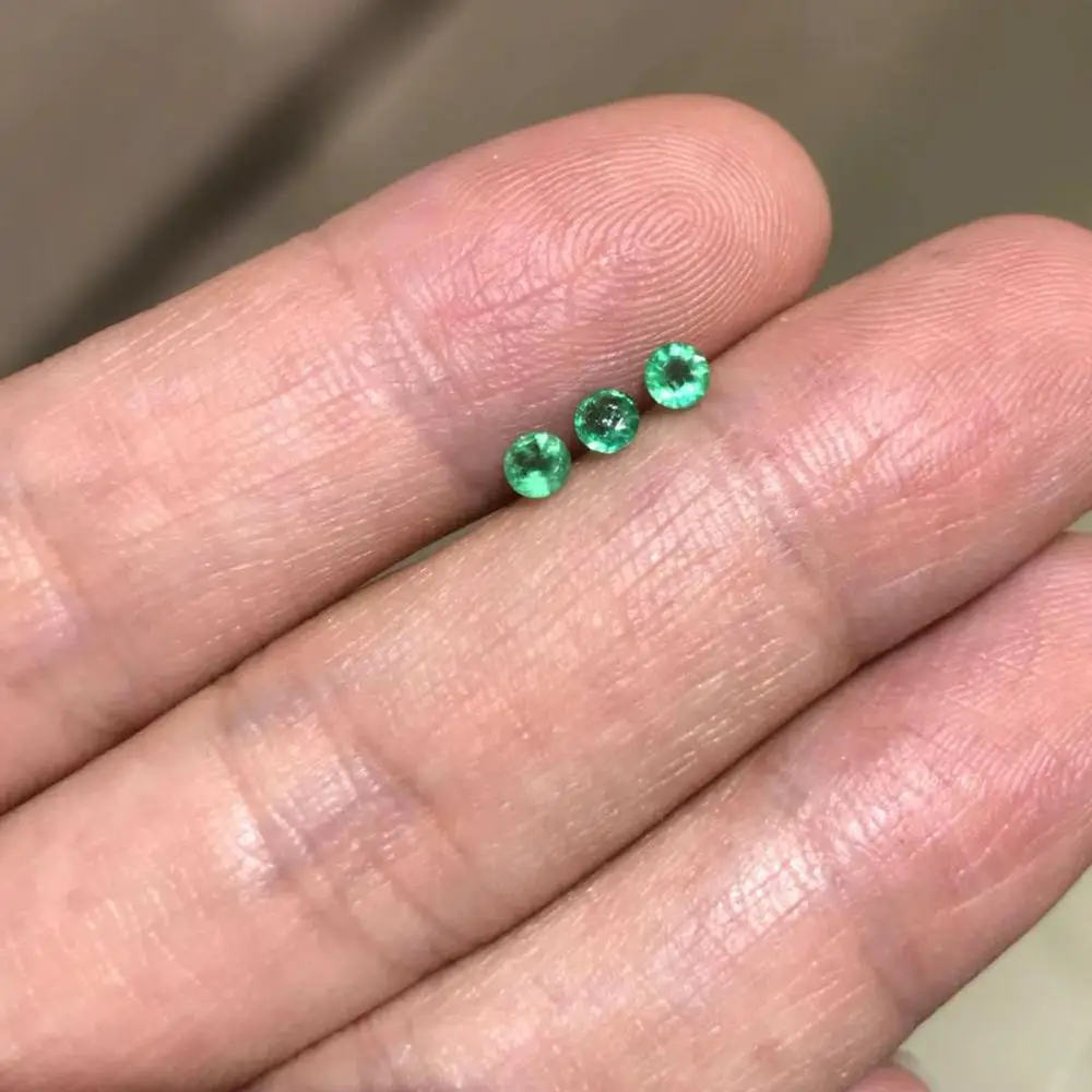 3mm*3mm emerald loose gemstone light green emerald gemstone from Zambia