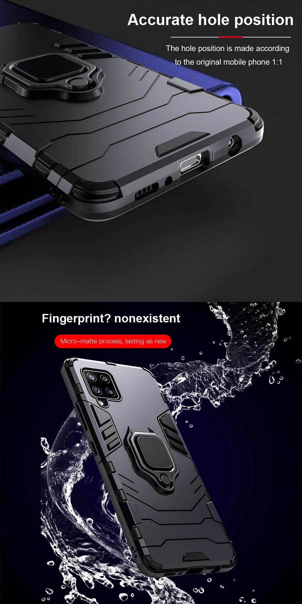 KEYSION Shockproof Armor Case for Samsung A12 A42 A32 A22 A82 A72 A52S 5G Ring Stand Phone Back Cover for Galaxy M52 M51 M31 M62 kawaii samsung cases