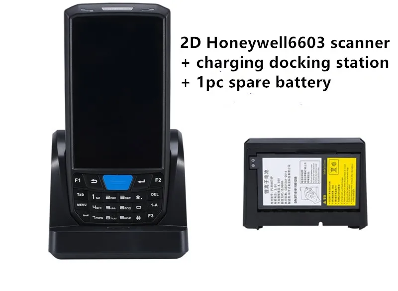 2d 6603 charger Высокая производительность Android 8,1 прочный IP66 логистический склад ручной honeywell 1d 2d сканер штрих-кода КПК с nfc rfid Считыватель - Цвет: 2d 6603 charger