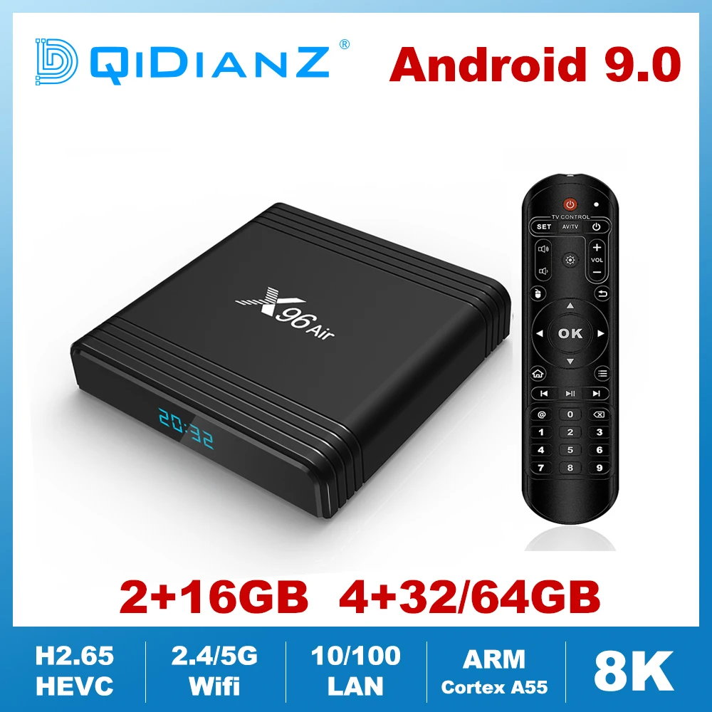 X96AIR Android 9 0 Мини ТВ приставка Amlogic S905X3 четырехъядерный 2 4G/5G Wi Fi Голосовое