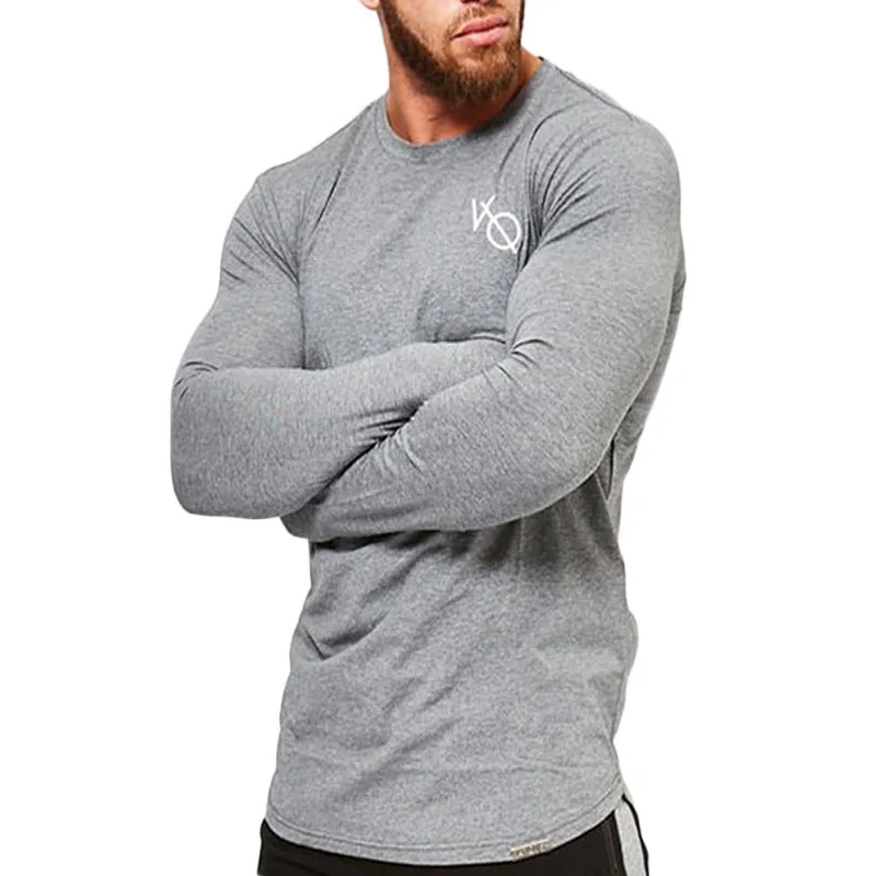 Muscle Brother фитнес стиль длинный рукав спортивная футболка Открытый Бег Фитнес круглый вырез Футболка Баскетбол Long-sle