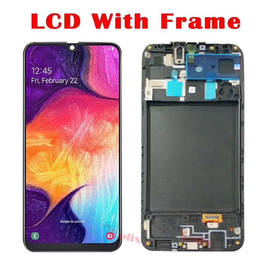 Для samsung galaxy A20 lcd дигитайзер A205/DS A205F A205FD A205M дисплей сенсорный экран с рамкой дигитайзер для samsung 20 lcd - Цвет: LCD With Frame