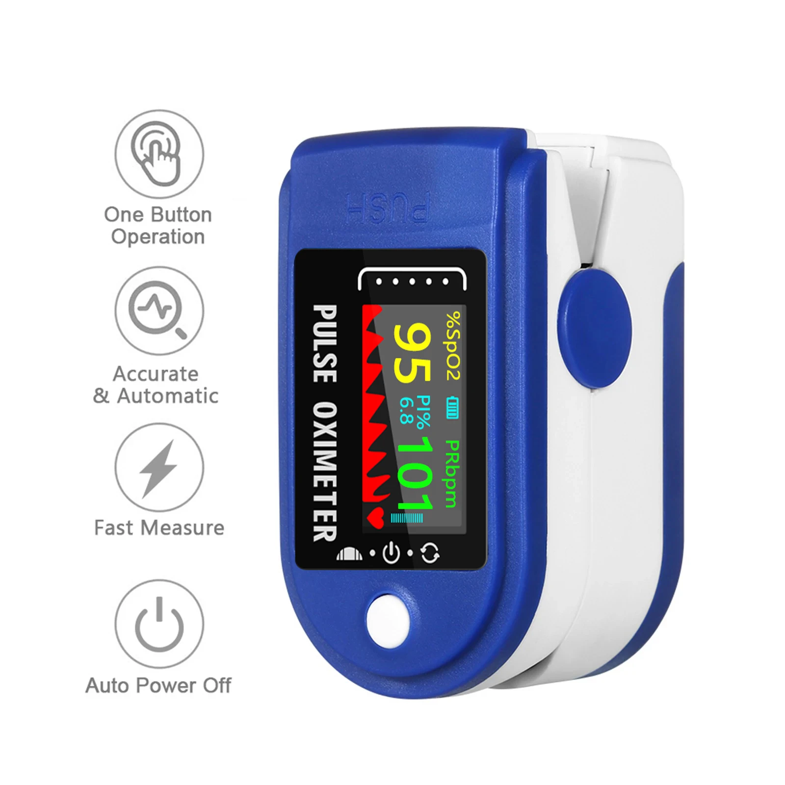 Цифровой Пульсоксиметр на кончик пальца с OLED-дисплеем датчик кислорода в крови