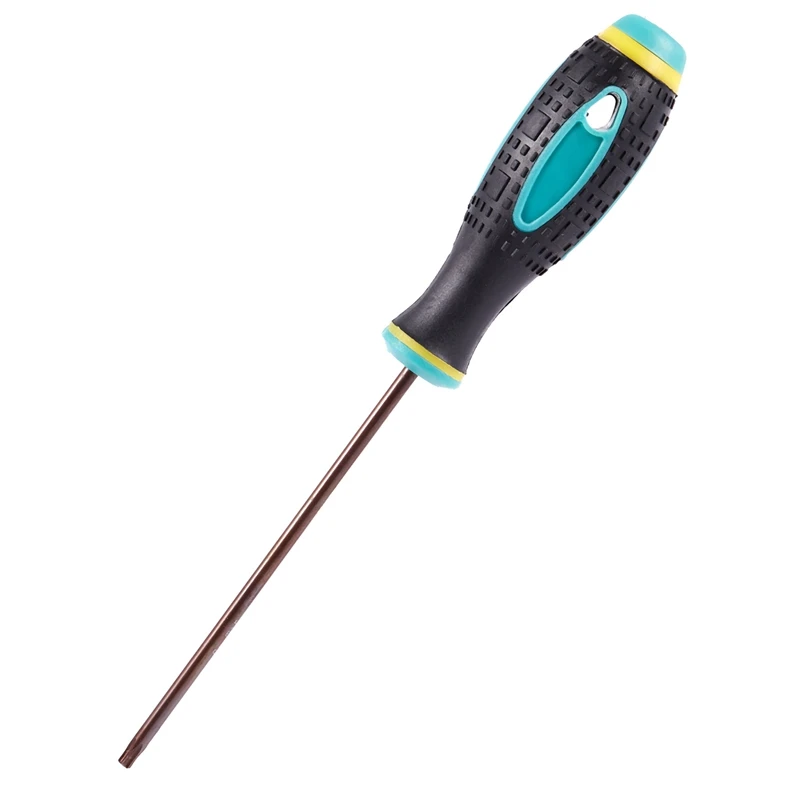 T10 3 мм магнитный наконечник пластиковая рукоятка Torx Защитная отвертка прозрачный красный и нескользящая рукоятка 100 мм длинная T15 Torx точечная Магнитная т