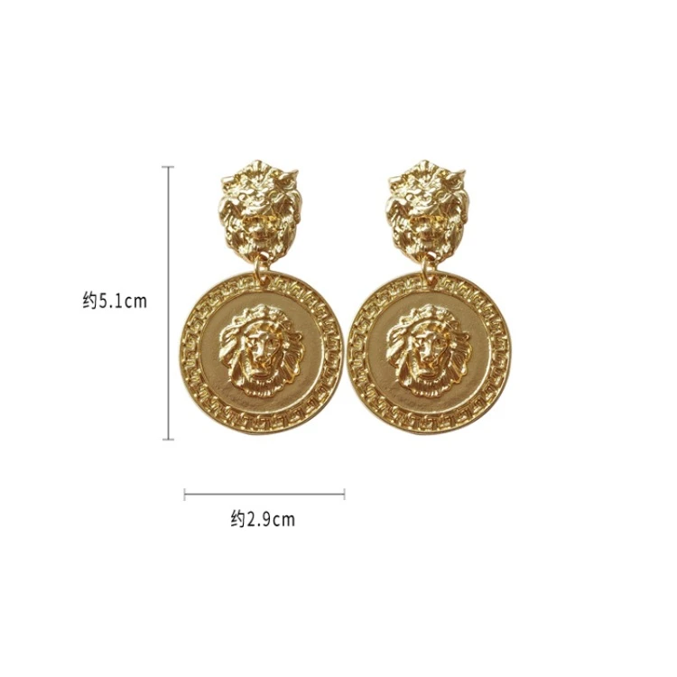 

Fashionable and changeable metal texture creative geometric retro style street patting personality stud