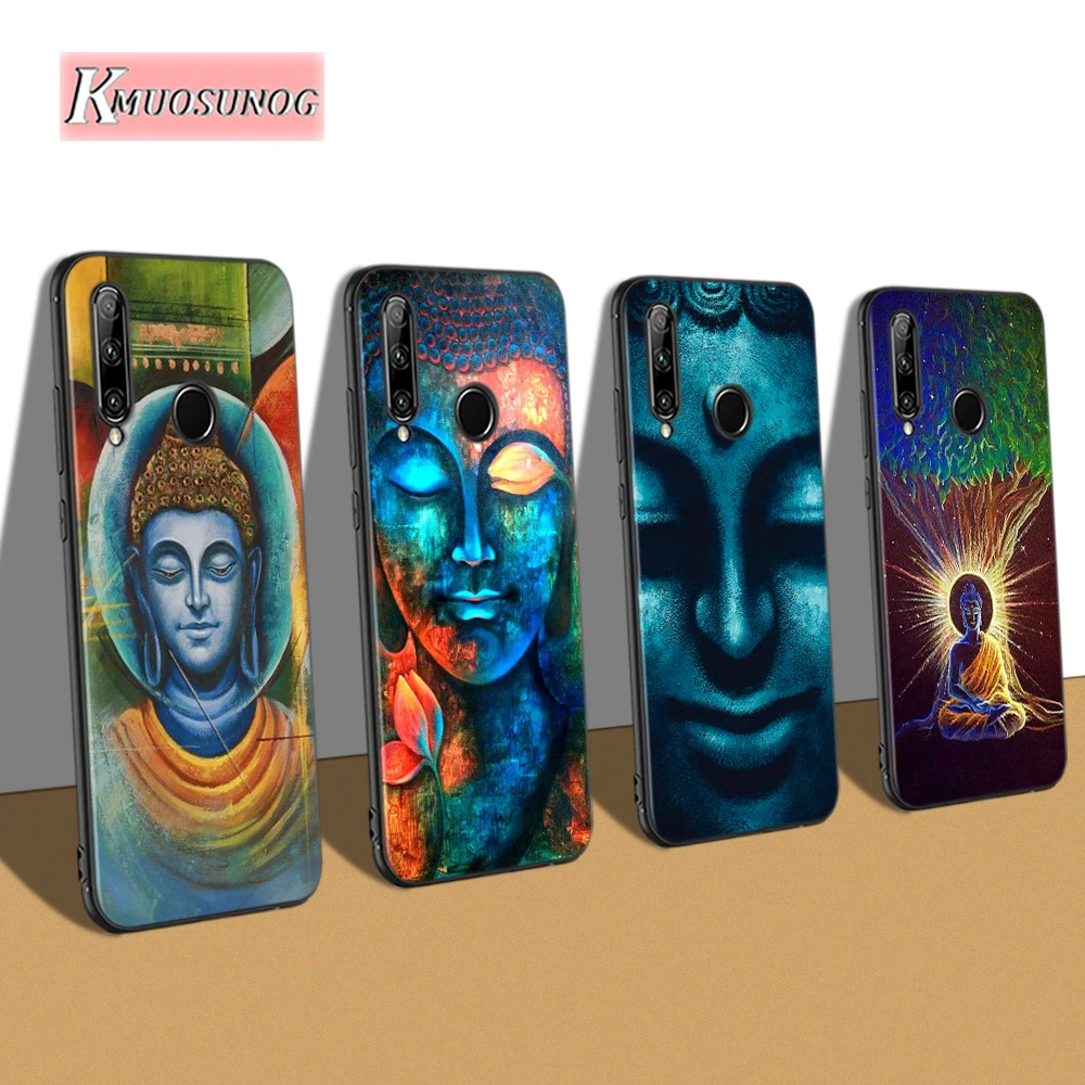 

Black Cover Holy Buddha Art Back Shell For Huawei P Smart Z Plus 2019 P30 P20 Pro P10 P9 P8 Lite Phone Case