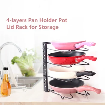 

New 4-layers/ 5-layers Stainless Steel Cover Pot Pan Holder Pot Lid Rack Pan Organizer Pan Lid Cover Cutting Board Holder Rack