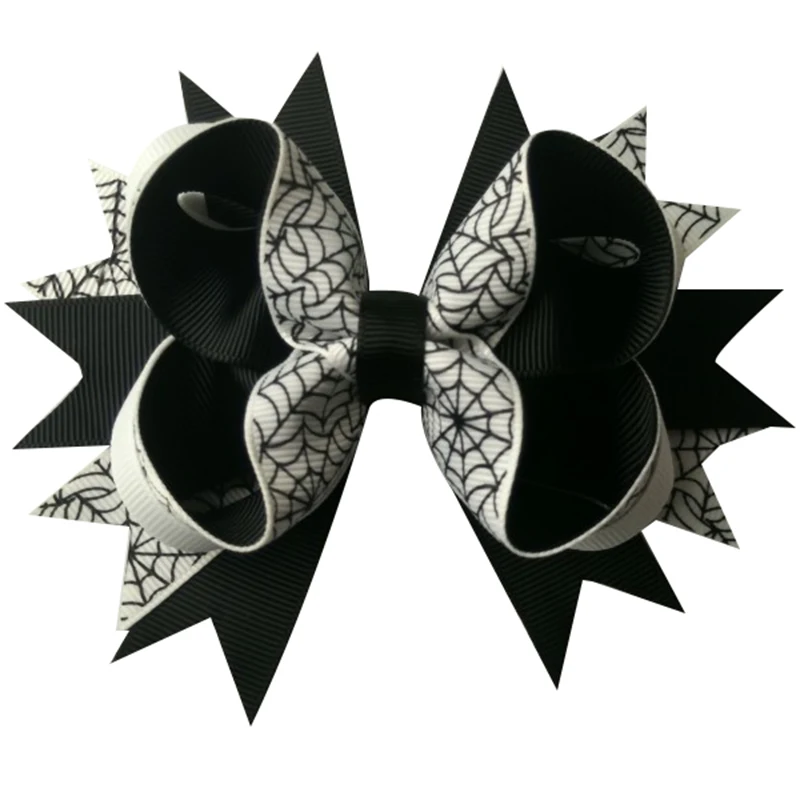 

5 inch Halloween hair bows Spider web hair bow black hair clip hair accessories for girls gift cute handmade bow