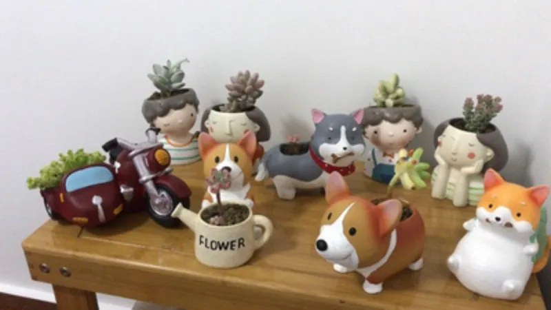 Zakka Creative Flowerpot Retro Cars Colorful Planter Resin Garden Succulent Plants Bonsai Flower Pot Decoration indoor macetas (5)