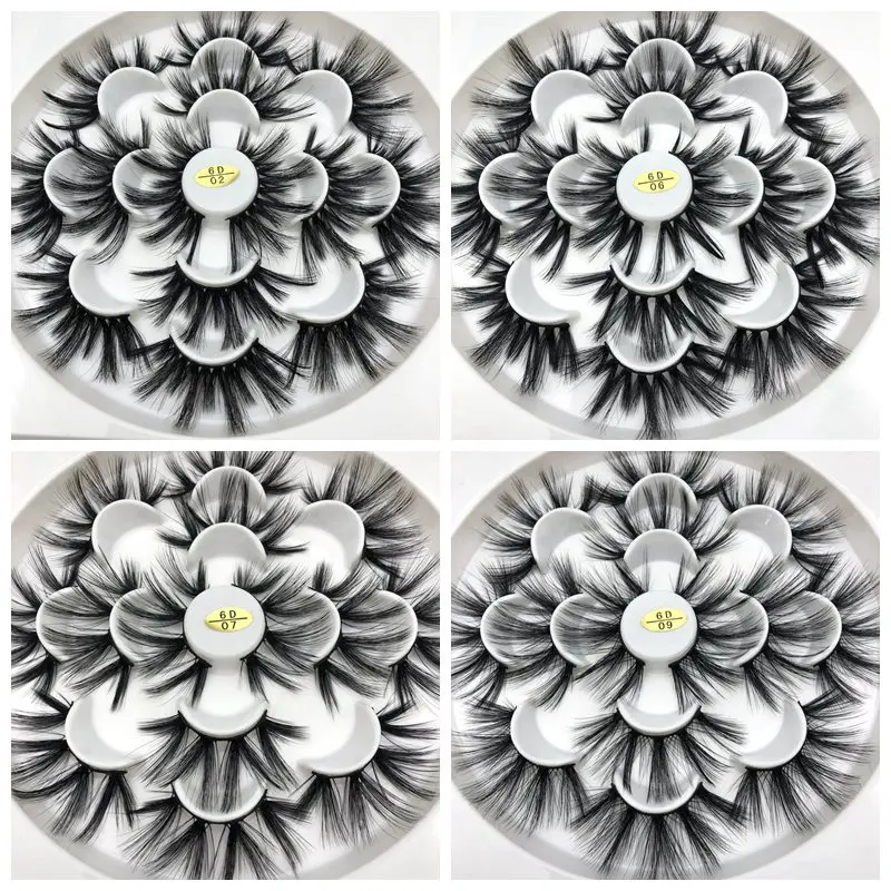 

Buzzme 50 Pairs Wholesale 6D faux mink lashes natural long high quality eyelashes synthetic eyelash