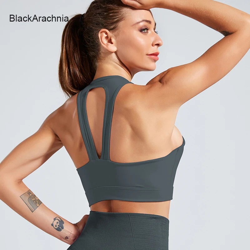 

5 Colors Women Fitness Top Double Sided Nylon Sport Bra Shockproof Mujer Workout Running Bra Profession Training Yoga Bra Gym
