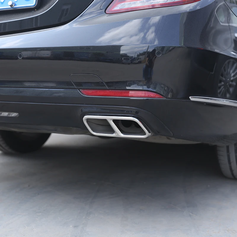 Глянцевая черная сталь хромированная крышка выхлопной трубы для Mercedes Benz S Class W222 C217 S320 S400 S500 2010- автомобильные аксессуары
