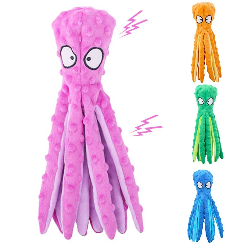 8 Legs Octopus Soft Stuffed Plush Squeaky Dog Squeakers Toy Sounder Sounding Paper Middle Big Sized Dogs Frenchbull|Dog Toys| - AliExpress