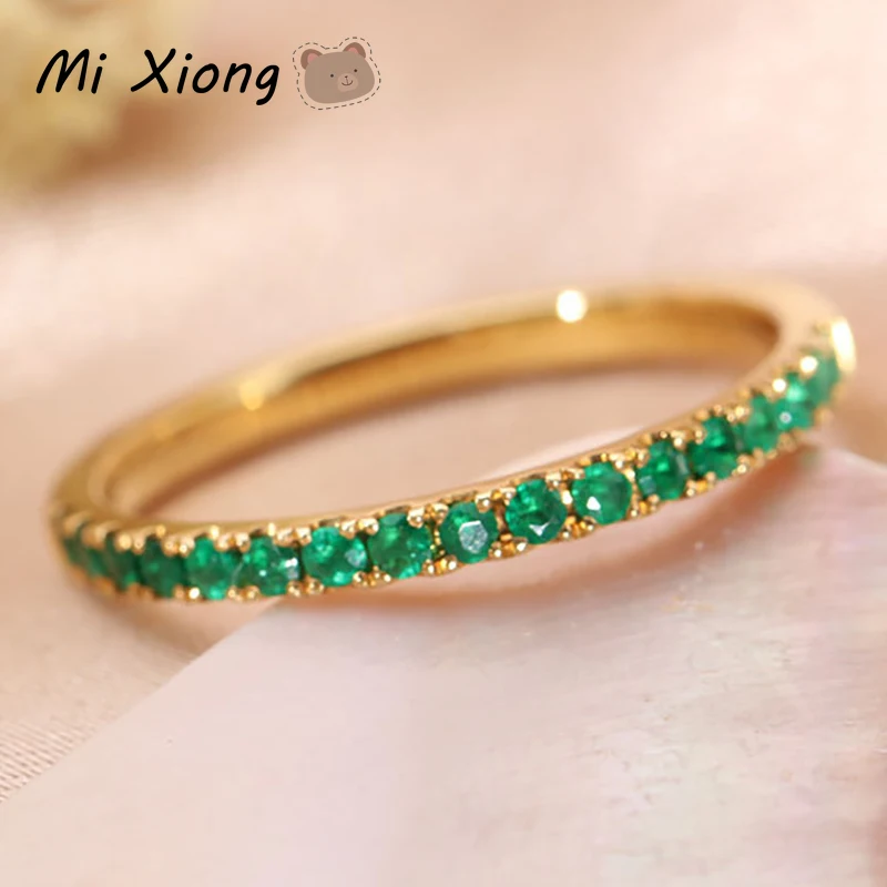 Mi Xiong s925 серебро с бриллиантами Изумрудное кольцо custo mi zed изысканный
