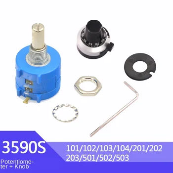 

WAVGAT 3590S Multiturn Potentiometer1K 2K 5K 10K 20K 50K 100K ohm Potentiometer Adjustable Resistor 3590 102 202 502 103 Capping