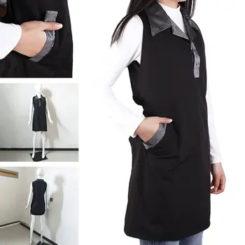

1pcs Wholesale/retail Salon Barber Shop Hair Salon Tea Cafe Black Apron Manicure Hairdressing work clothes Technician's Uniform
