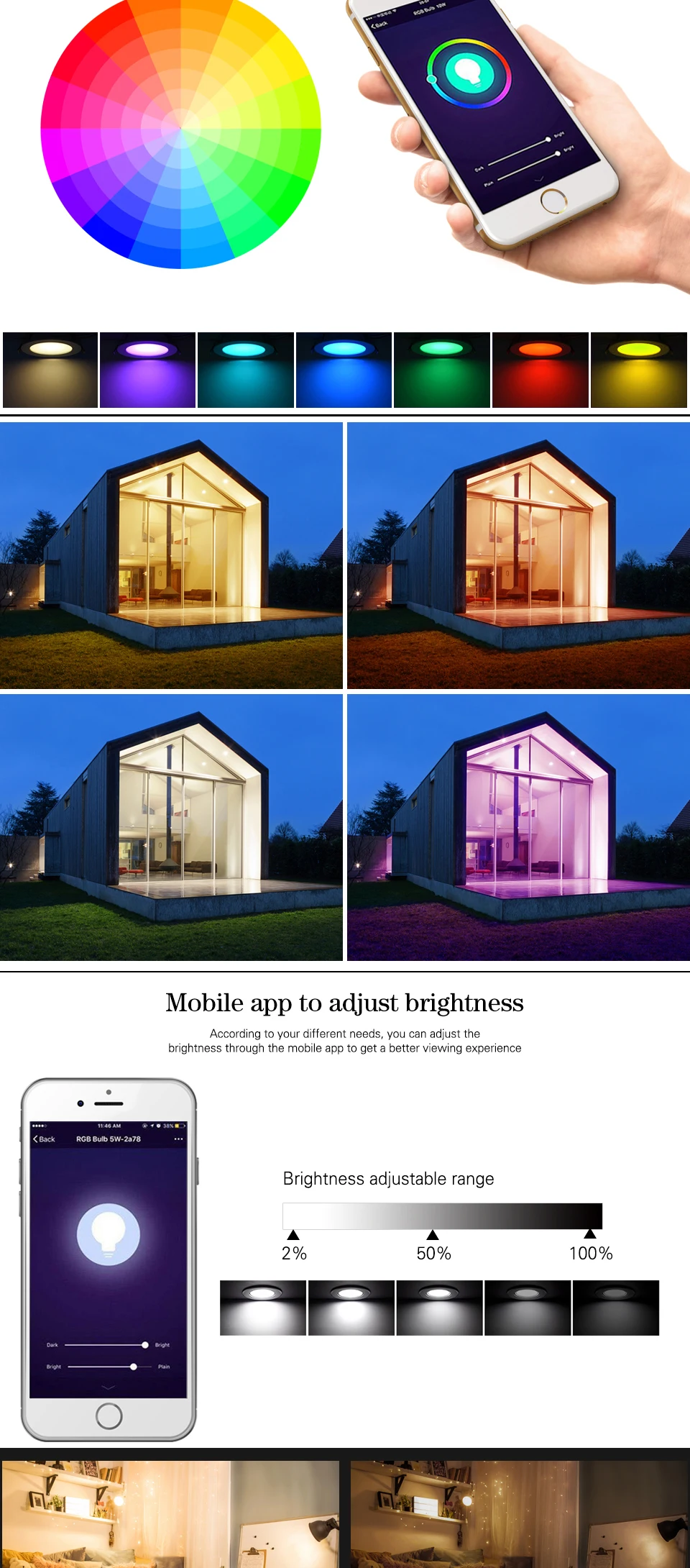 LED Downlight WiFi Smart APP Dimming Round Spot Light 7W 9W RGB Color Changing Warm Cool light Work with Alexa Google Home