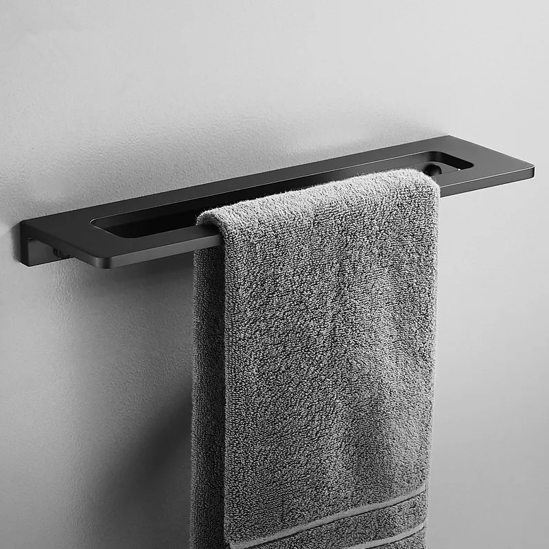 Aluminum Bathroom Towel Holder Towel Ring Hanger Storage Shelf Towel