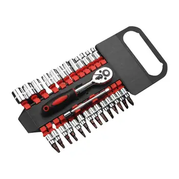 

Socket Wrench Set Auto Repair Post Tool Combination 1/4 Small Fly Tag Fast Ratchet Bit Post Tool Combination 28Pcs