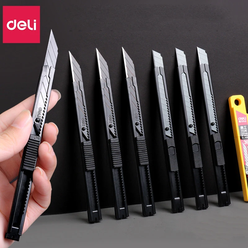 Utility Knife Deli Stationery Metal 30&deg; Self-Locking Design