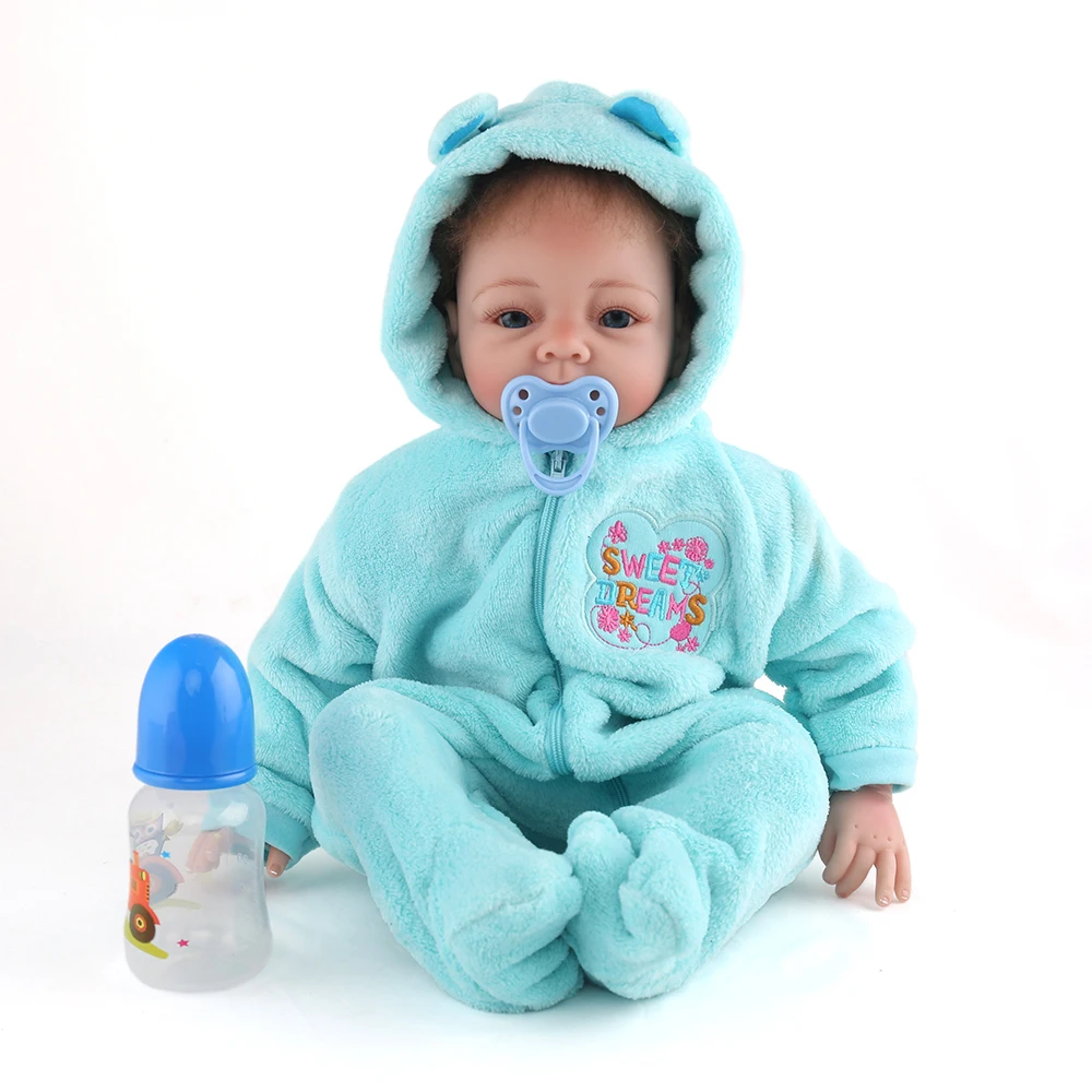 NPK 55 см мягкие силиконовые Новорожденные bebe Возрожденные куклы-Младенцы Куклы 22 дюймов Реалистичная настоящая Интерактивная кукла-Пупс кукла для детей подарок на день рождения