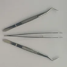 Напрямую от производителя продавая головка зубчатая с позиционированием Пинцет 304 материал зеркало свет Медицинское использование пинцеты для стоматолога изогнутые