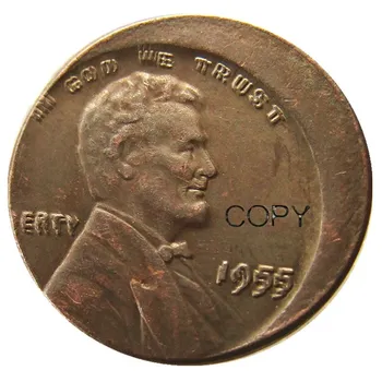

US 1955 Double One Cent Off-Center Error 100% Copper Copy Coin