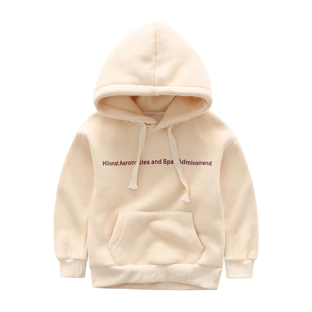 Toddler Kids Boys Girls Hooded Letter Print Zipper Windproof Coat Outwear Jacket Children Sweatshirt Warm Hooded Top Kids New