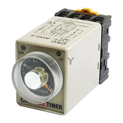 

24VAC 0-1 Second 8P Plastic Housing Delay Timer Time Relay AH3-3 + Base