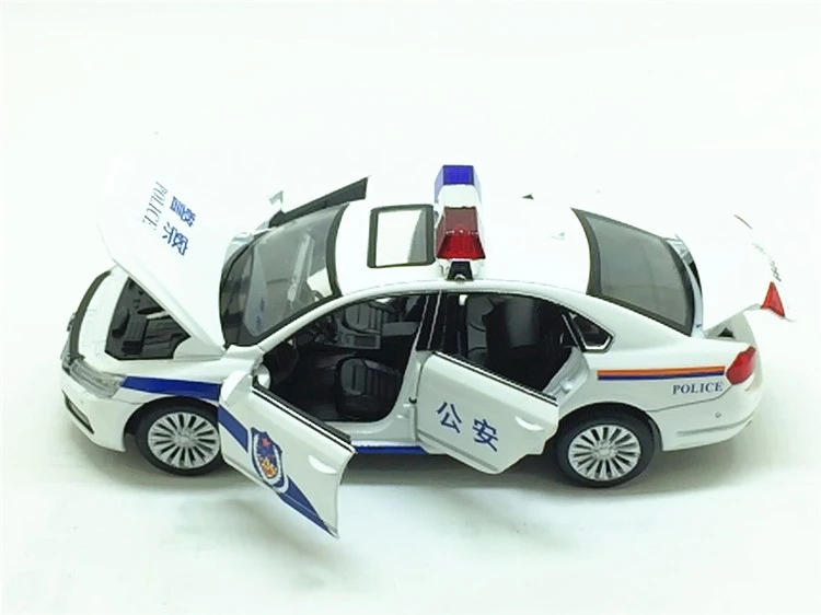 1/32 Полицейская машина литая металлическая модель автомобиля высокого моделирования игрушечная лампа музыка 6 дверей Открытые детские игрушки для детей Горячие Weels
